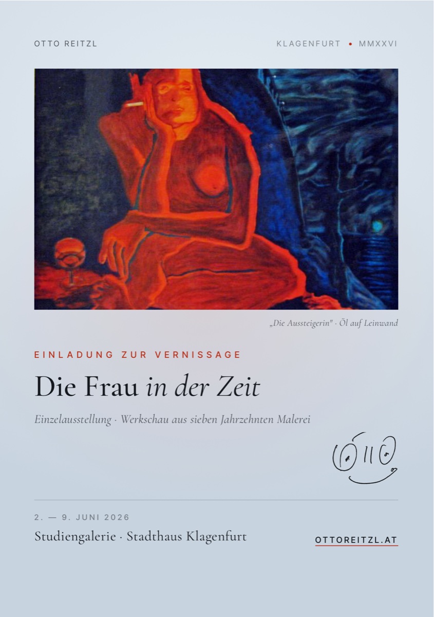 Einladung zur Vernissage · Studiengalerie Stadthaus Klagenfurt, 2.–9. Juni 2026